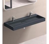 doporro Lavabo Suspendu Vasque à Poser Lave Mains Rectangulaire 120x46x11cm