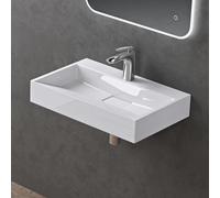 doporro Lavabo Suspendu Vasque à Poser Lave Mains Rectangulaire 50x38x11cm