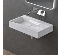 doporro Lavabo Suspendu Vasque à Poser Lave Mains Rectangulaire 60x38x11cm