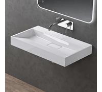 doporro Lavabo Suspendu Vasque à Poser Lave Mains Rectangulaire 70x46x11cm