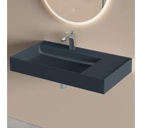 doporro Lavabo Suspendu Vasque à Poser Lave Mains Rectangulaire 80x46x12cm