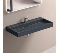 doporro Lavabo Suspendu Vasque à Poser Lave Mains Rectangulaire 90x46x11cm