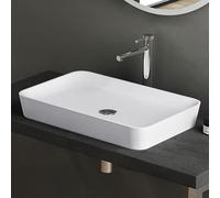 doporro Lavabo vasque à poser blanc mat 60cm Colossum815 en fonte minérale solid surface 60x40x9cm