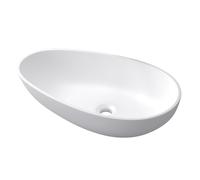 doporro Lavabo Vasque à Poser Lave Mains Blanc Mat 59,8x36x14cm