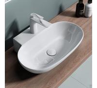 doporro Lavabo Vasque à Poser Lave-Mains en Céramique 56x39,5x12,5cm