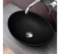 doporro Lavabo Vasque à Poser Lave-Mains Gris Noir Mat 42x34x14,5cm