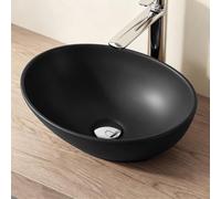 doporro Lavabo Vasque à Poser Lave-Mains Gris Noir Mat 42x34x14,5cm | Céramique, pour Salle de Bain, Brüssel205