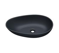 doporro Lavabo Vasque à Poser Lave Mains Gris Noir Mat 59,8x36x14cm