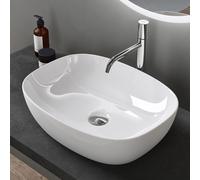 doporro Lavabo Vasque à Poser Lave-Mains Ovale Blanc 51x39,5x14cm