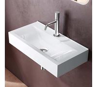 doporro Lavabo Vasque à Poser ou Monter au Mur Lave Mains Suspendu Design Brüssel118 62x32x11cm