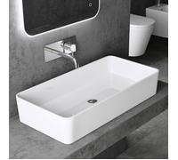 doporro Lavabo Vasque à Poser Solid Surface Rectangulaire Blanc Colossum102 80x40x15cm