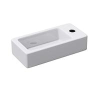 doporro Lavabo Vasque à Suspendre à Monter au Mur de Salle de Bains Petit Lave-Mains pour WC en Céramique Design Bruxelles3053L 37,5x18x8,8cm