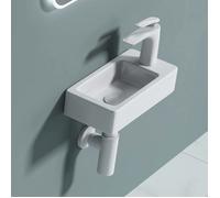 doporro Lavabo vasque à suspendre à monter au mur evier design Bruxelles3053L 37,5x18x8,8 cm