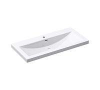 doporro Lavabo Vasque Blanc 100cm à Encastrer Colossum01 Fonte Minérale Solid Surface 100x48x13cm