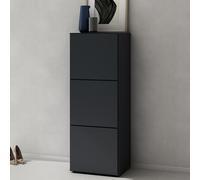 doporro Meuble à Chaussures Gris Noir Mat 45x120cm Rangement Armoire à Chaussures 6 Compartiments Range-Chaussures 02