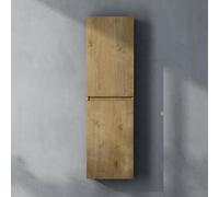 doporro Meuble Colonne Salle de Bain Suspendu 35x20x120cm Colonne de Rangement Armoire Latérale Aspect de Chêne Design Verona