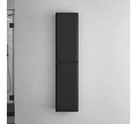 doporro Meuble Colonne Salle de Bain Suspendu 35x20x150cm Colonne de Rangement Armoire Latérale Noir Mat Design Lucca