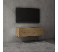 doporro Meuble TV Bas 100x40,2x30cm Armoire TV avec 1 Porte | Table de Télévision Salon, Meuble TV Suspendu, Marron Clair, Panneaux en Bois, Fernsehschrank02