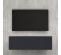 doporro Meuble TV Bas 100x40,2x30cm Armoire TV Marron Clair + Gris Noir Mat Table de Télévision Salon avec Porte Meuble TV Suspendu MBTV02