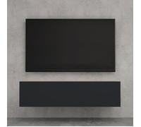 doporro Meuble TV Bas 120cm Armoire TV Marron Clair + Gris Noir Mat Table de Télévision Salon avec Porte Meuble TV Suspendu MBTV02
