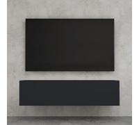 doporro Meuble TV Bas 120x40,2x30cm Armoire TV Gris Noir Mat Table de Télévision Salon avec Porte Meuble TV Suspendu MBTV02