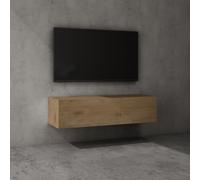 doporro Meuble TV Bas 120x40,2x30cm Armoire TV Marron Clair Table de Télévision Salon avec Porte Meuble TV Suspendu MBTV02