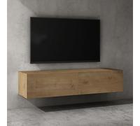 doporro Meuble TV Bas 140x40,2x30cm Armoire TV Marron Clair Table de Télévision Salon avec Portes Meuble TV Suspendu MBTV02
