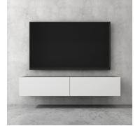 doporro Meuble TV Bas 160x40,2x30cm Armoire TV Gris Noir Mat + Blanc Mat Table de Télévision Salon avec Portes Meuble TV Suspendu MBTV02