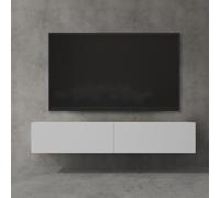 doporro Meuble TV Bas 160x40,2x30cm Armoire TV Blanc Mat Table de Télévision Salon avec Portes Meuble TV Suspendu MBTV02