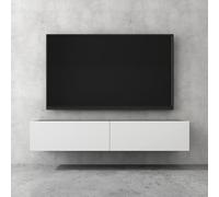 doporro Meuble TV Bas 160x40,2x30cm Armoire TV Gris Noir Mat + Blanc Mat Table de Télévision Salon avec Portes Meuble TV Suspendu MBTV02