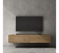doporro Meuble TV Bas 160x40,2x30cm Armoire TV Marron Clair Table de Télévision Salon avec Portes Meuble TV Suspendu MBTV02