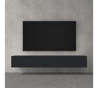 doporro Meuble TV Bas 200x40,2x30cm Armoire TV Gris Noir Mat Table de Télévision Salon avec Portes Meuble TV Suspendu MBTV02