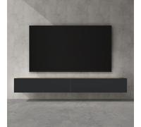 doporro Meuble TV Bas 240x40,2x30cm Armoire TV Marron Clair + Gris Noir Mat Table de Télévision Salon avec Portes Meuble TV Suspendu MBTV02