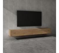 doporro Meuble TV Bas 240x40,2x30cm Armoire TV Marron Clair Table de Télévision Salon avec Portes Meuble TV Suspendu MBTV02