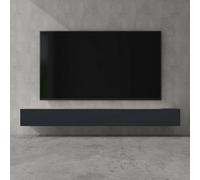 doporro Meuble TV Bas 280x40,2x30cm Armoire TV Marron Clair + Gris Noir Mat Table de Télévision Salon avec Portes Meuble TV Suspendu MBTV02