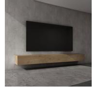 doporro Meuble TV Bas 300 cm Armoire TV Marron Clair Table de Télévision Salon avec Portes Meuble TV Suspendu MBTV02