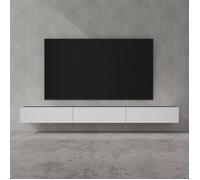 doporro Meuble TV Bas 300cm Armoire TV Gris Noir Mat + Blanc Mat Table de Télévision Salon avec Portes Meuble TV Suspendu MBTV02