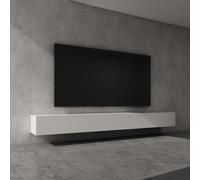 doporro Meuble TV Bas 300x40,2x30cm Armoire TV Blanc Mat Table de Télévision Salon avec Portes Meuble TV Suspendu MBTV02