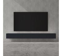 doporro Meuble TV Bas 300x40,2x30cm Armoire TV Gris Noir Mat Table de Télévision Salon avec Portes Meuble TV Suspendu MBTV02