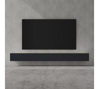 doporro Meuble TV Bas 300x40,2x30cm Armoire TV Marron Clair + Gris Noir Mat Table de Télévision Salon avec Portes Meuble TV Suspendu MBTV02