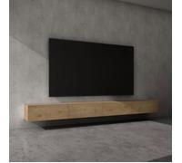 doporro Meuble TV Bas 320 cm Armoire TV Marron Clair Table de Télévision Salon avec Portes Meuble TV Suspendu MBTV02