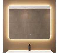 doporro Miroir de Salle de Bains Lumineux 100x80cm Glace avec Éclairage LED LUZ et Interrupteur Tactile Nova02