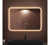 doporro Miroir de Salle de Bains Lumineux 40x60 cm Glace avec Éclairage LED LUZ et Interrupteur Tactile