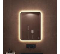 doporro Miroir de Salle de Bains Lumineux 60x80/80x60cm Glace avec éclairage LED Luz et Interrupteur Tactile