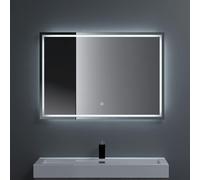 doporro Miroir de Salle de Bains Lumineux avec Éclairage LED Glace Éclairé 100x80cm