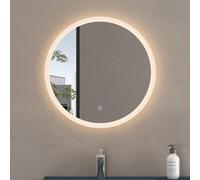 doporro Miroir de Salle de Bains Rond Lumineux avec Éclairage LED Glace Éclairé avec Interrupteur Tactile φ 70 cm