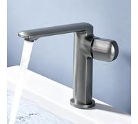 doporro Mitigeur Robinet de Lavabo Salle de Bain en Laiton Gris 17,9cm