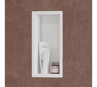 doporro Niche de Douche à Carreler Blanche 15x30cm Étagère Murale à Encastrer en Acier Inoxydable 1 Pièce