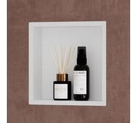 doporro Niche de Douche à Carreler Blanche 30x30cm Étagère Murale à Encastrer en Acier Inoxydable 1 Pièce