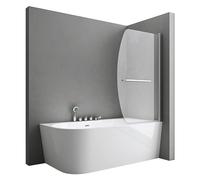doporro Paroi de Baignoire 95 x 140 cm Pare Baignoire 1 Volet Montage Réversible Verre Trempé 6mm Transparent Cortona112